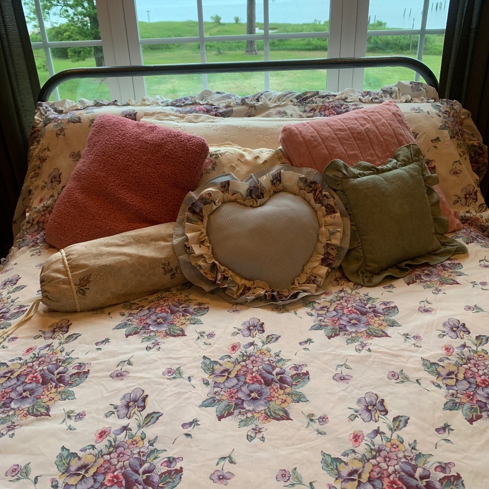 2 Decorative Pink Plush Pillows